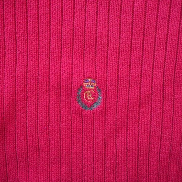 Chaps Ralph Lauren Handframe Vintage Crew Neck Sweater Red Men's L - Picture 5 of 5